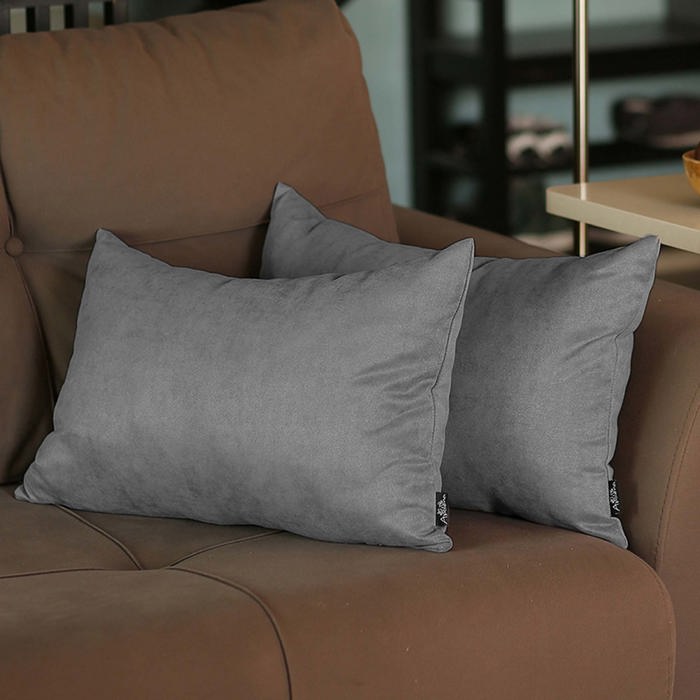 Honey Set of 2 Decorative Throw Pillow Cover Solid Color Lumbar & Square Pillowcase for Couch, Bedding