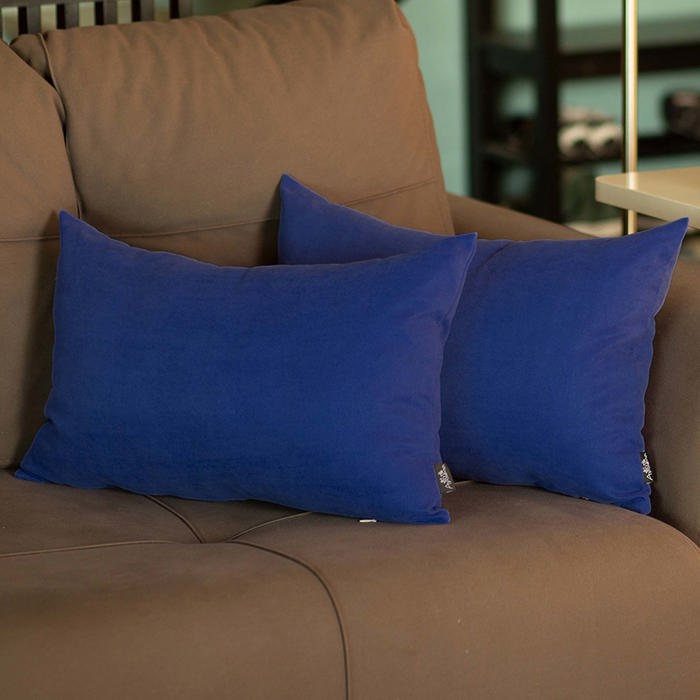 Honey Set of 2 Decorative Throw Pillow Cover Solid Color Lumbar & Square Pillowcase for Couch, Bedding