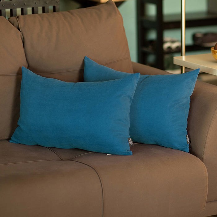 Honey Set of 2 Decorative Throw Pillow Cover Solid Color Lumbar & Square Pillowcase for Couch, Bedding