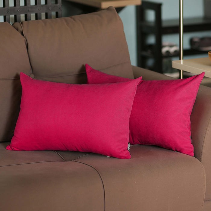 Honey Set of 2 Decorative Throw Pillow Cover Solid Color Lumbar & Square Pillowcase for Couch, Bedding