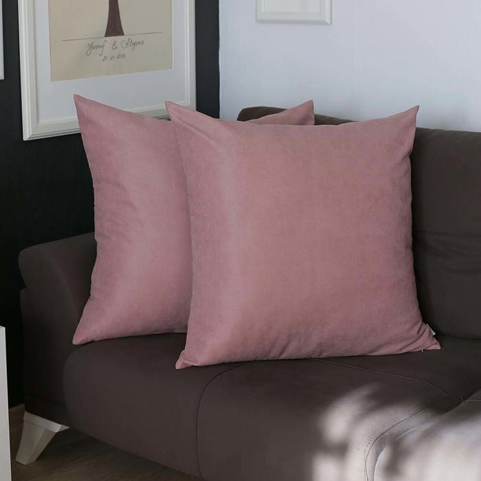 Honey Set of 2 Decorative Throw Pillow Cover Solid Color Lumbar & Square Pillowcase for Couch, Bedding