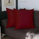 Claret Red 22X22" Honey Set of 2 Decorative Throw Pillow Cover Solid Color Lumbar & Square Pillowcase for Couch, Bedding