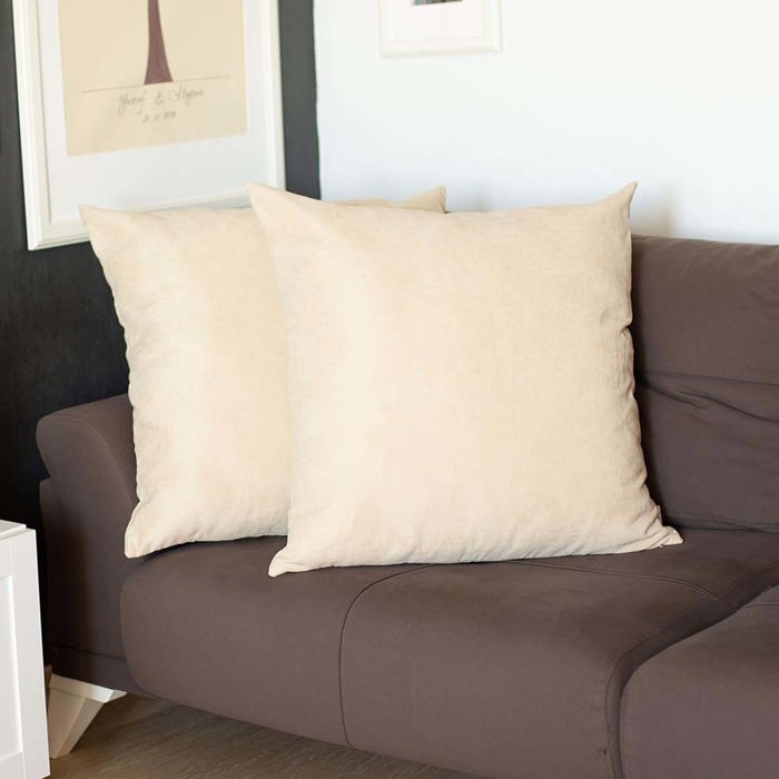 Honey Set of 2 Decorative Throw Pillow Cover Solid Color Lumbar & Square Pillowcase for Couch, Bedding