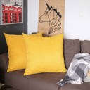 Yellow 22X22" Honey Set of 2 Decorative Throw Pillow Cover Solid Color Lumbar & Square Pillowcase for Couch, Bedding