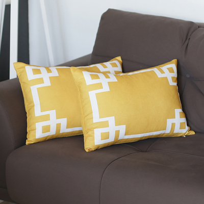 Decorative Geometric Set of 2 Throw Pillow Cover for Couch, Bedding