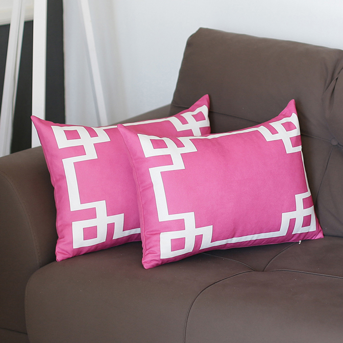 Decorative Geometric Set of 2 Throw Pillow Cover for Couch, Bedding