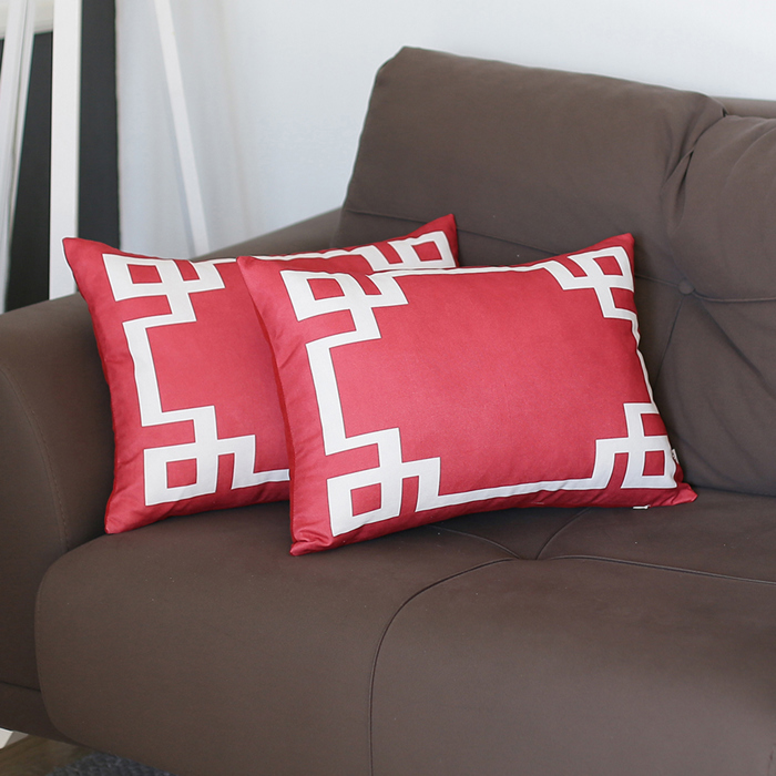 Decorative Geometric Set of 2 Throw Pillow Cover for Couch, Bedding