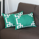 Lumbar 12" x 20" Green & White Decorative Geometric Set of 2 Throw Pillow Cover for Couch, Bedding