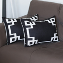 Lumbar 12" x 20" Black & White Decorative Geometric Set of 2 Throw Pillow Cover for Couch, Bedding