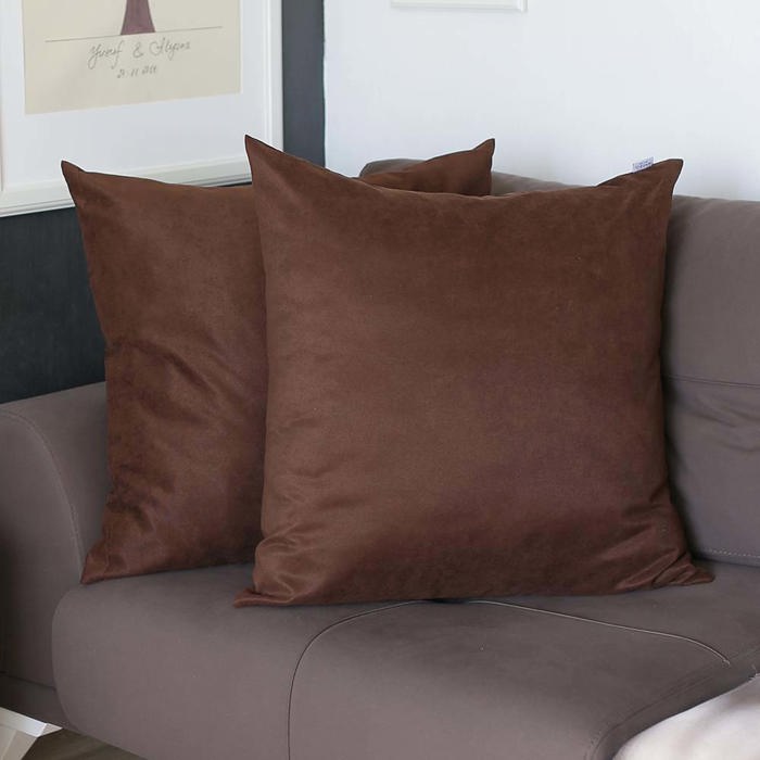 Honey Set of 2 Decorative Throw Pillow Cover Solid Color Lumbar & Square Pillowcase for Couch, Bedding