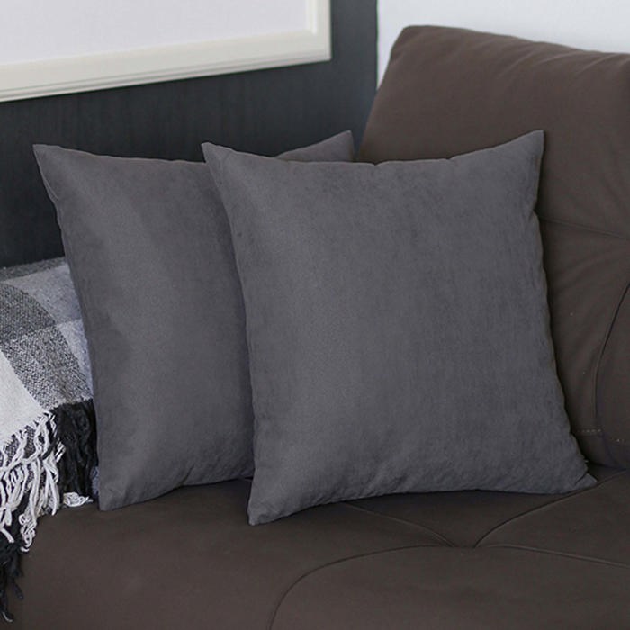 Honey Set of 2 Decorative Throw Pillow Cover Solid Color Lumbar & Square Pillowcase for Couch, Bedding