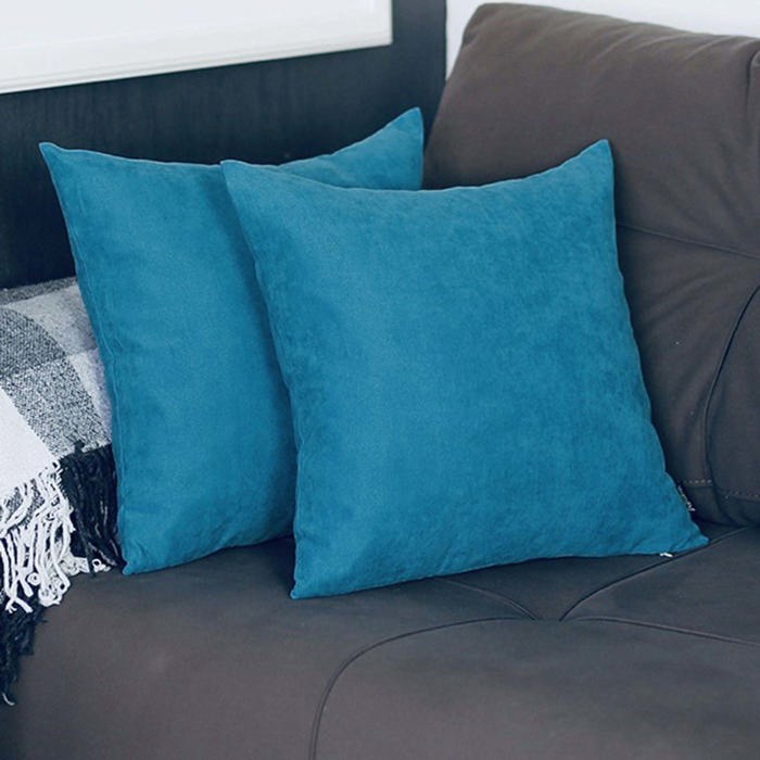 Honey Set of 2 Decorative Throw Pillow Cover Solid Color Lumbar & Square Pillowcase for Couch, Bedding
