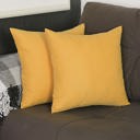 Yellow 16X16" Honey Set of 2 Decorative Throw Pillow Cover Solid Color Lumbar & Square Pillowcase for Couch, Bedding