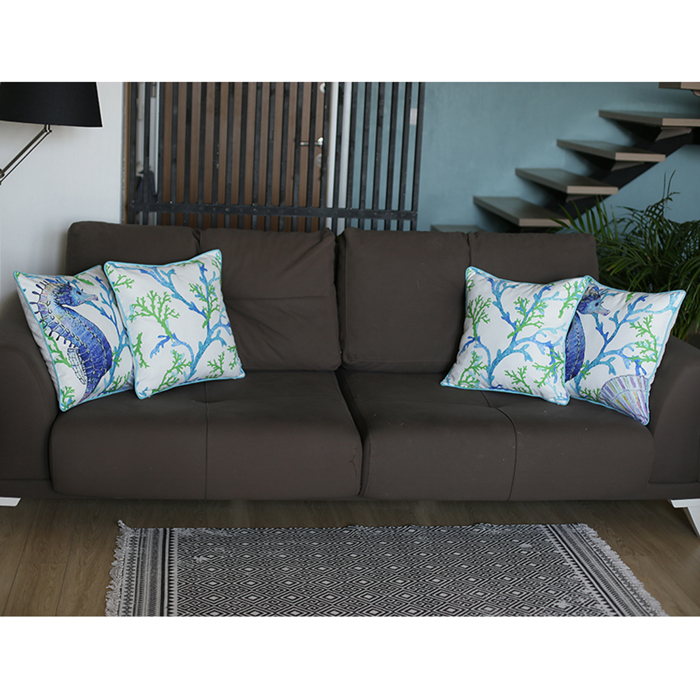 Nautical Coastal Decorative Sets of Throw Pillow Covers 18" in. x 18" in. Square