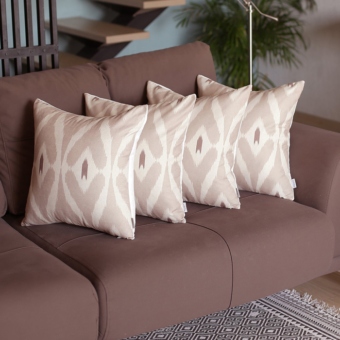 Ikat Lumbar 12"x 20" & Square 18"x 18" Boho Throw Pillow Covers Sets