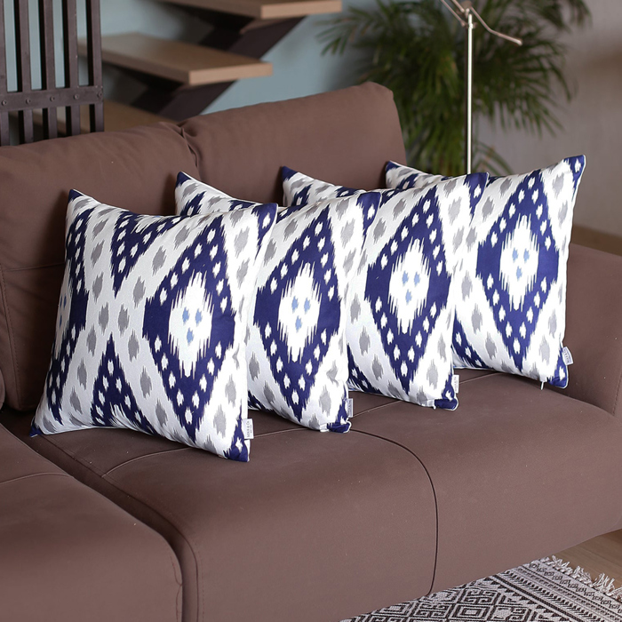 Ikat Lumbar 12"x 20" & Square 18"x 18" Boho Throw Pillow Covers Sets