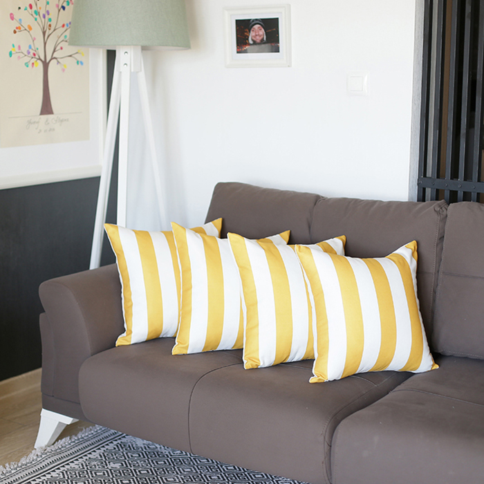 Decorative Geometric Stripe Throw Pillow Cover 18" in. x 18" in. Square for Couch, Bedding