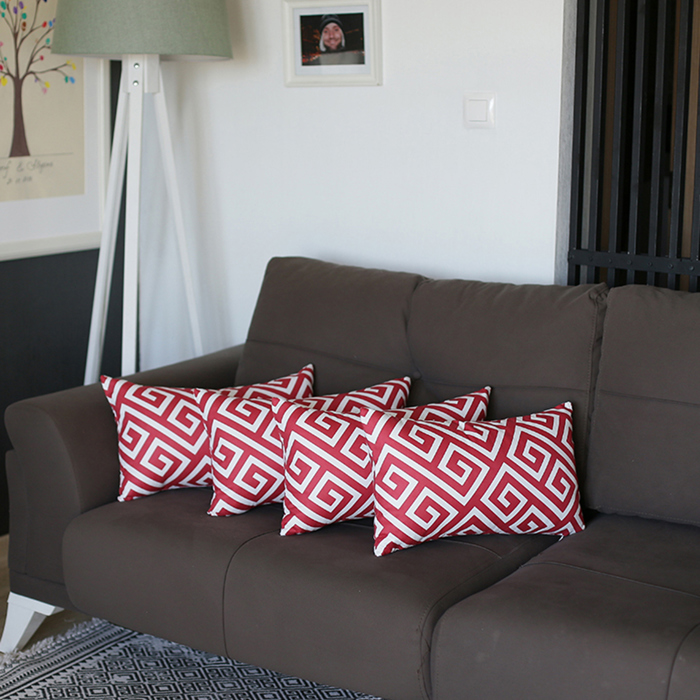 Decorative Throw Pillow Cover Greek Key Square & Lumbar for Couch, Bedding