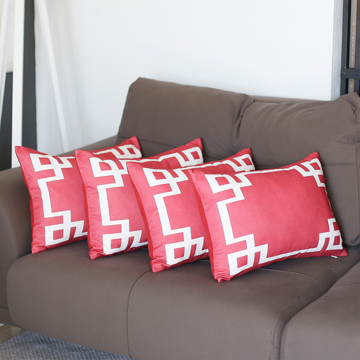 Decorative Geometric Set of 4 Throw Pillow Cover for Couch, Bedding