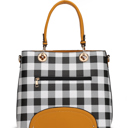 Womens Cognac Brown MKF Collection Gabriella Checkers Handbag with Wallet by Mia K.