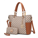 Cognac Brown Printed MKF Collection Merlina Tote Bag and Wallet Set By Mia K.