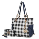Navy Blue MKF Collection Yale Tote Bag with Wallet Set by Mia K.