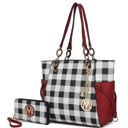 Red Red MKF Collection Yale Tote Bag with Wallet Set by Mia K.