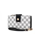 Black Printed MKF Collection Solene Monogram Wristlet by Mia K.