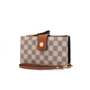 Cognac Brown Printed MKF Collection Solene Monogram Wristlet by Mia K.