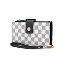 Charcoal Gray Printed MKF Collection Solene Monogram Wristlet by Mia K.