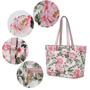 Black Botanical MKF Collection Hallie Quilted Cotton Tote Bag By Mia K.