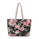 Black Botanical MKF Collection Hallie Quilted Cotton Tote Bag By Mia K.