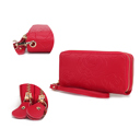 Camel Floral MKF Collection Ellie Genuine Leather Flower-Embossed Women’s Wristlet Wallet by Mia K
