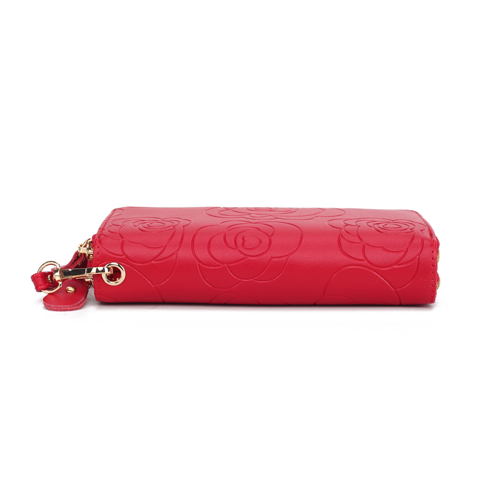 MKF Collection Ellie Genuine Leather Flower-Embossed Women’s Wristlet Wallet by Mia K