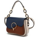 Cognac Navy Color Block MKF Collection Fantasia Solid Crossbody Bag by Mia K.
