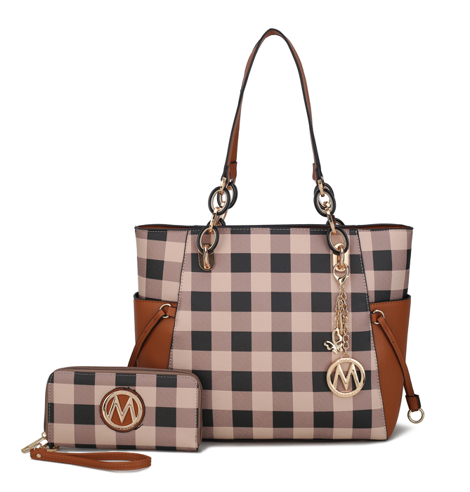 MKF Collection Yale Tote Bag with Wallet Set by Mia K.