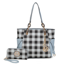 Light Blue Blue MKF Collection Yale Tote Bag with Wallet Set by Mia K.