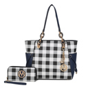 Navy Blue MKF Collection Yale Tote Bag with Wallet Set by Mia K.
