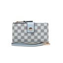 Light Blue Printed MKF Collection Solene Monogram Wristlet by Mia K.