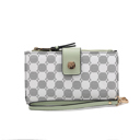 Mint Printed MKF Collection Solene Monogram Wristlet by Mia K.