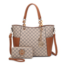 Cognac Brown Printed MKF Collection Merlina Tote Bag and Wallet Set By Mia K.