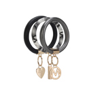 Black Pewter Black MKF Collection Jasmine Bangle Bracelet Keyring Set by Mia K.