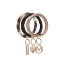 Coffee Gold Beige MKF Collection Jasmine Bangle Bracelet Keyring Set by Mia K.