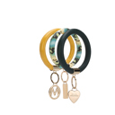 Dark Green Yellow Green MKF Collection Jasmine Bangle Bracelet Keyring Set by Mia K.
