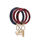 Navy Wine Red MKF Collection Jasmine Bangle Bracelet Keyring Set by Mia K.