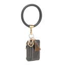 Charcoal Gray Gray MKF Collection Jordyn Bracelet Keychain with a Credit Card Holder by Mia K.