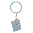 Denim Blue Blue MKF Collection Jordyn Bracelet Keychain with a Credit Card Holder by Mia K.
