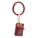 Wine Red MKF Collection Jordyn Bracelet Keychain with a Credit Card Holder by Mia K.