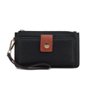 Black Cognac Solid MKF Collection Olympe Wristlet Wallet by Mia K.