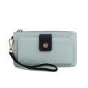 Light Blue Navy Solid MKF Collection Olympe Wristlet Wallet by Mia K.
